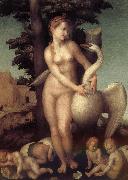 Andrea del Sarto Lida and the Swan oil on canvas